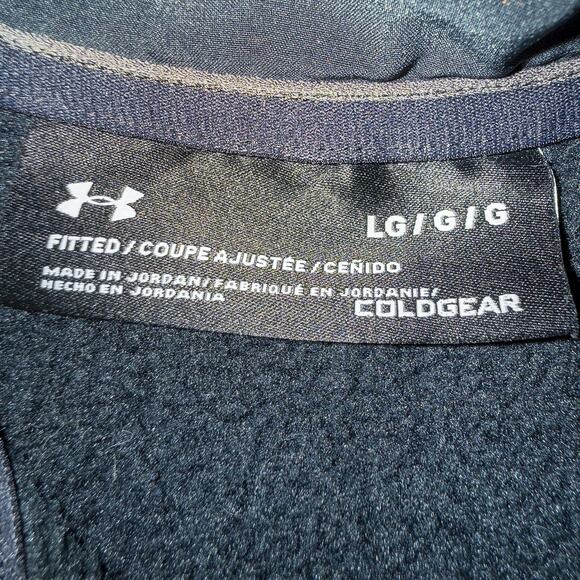 Under Armour ColdGear Fitted Mock Half Zip Black Pullover Men’s Size Large - Picture 3 of 5